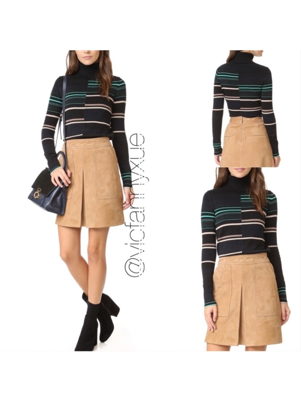 Apiece apart piedras turtleneck stripes cotton knit sweater xs